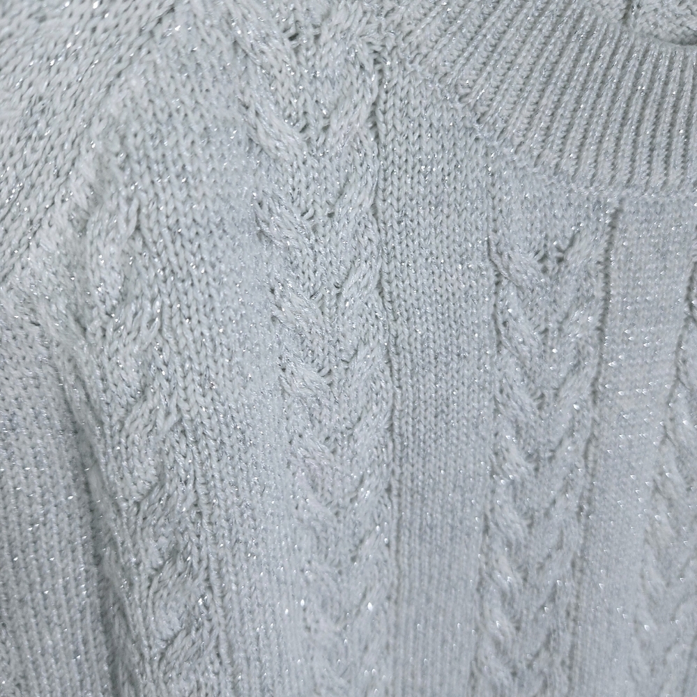 Athleta Crossroads Crew Sweater silver metallic size 1x - Picture 6 of 8